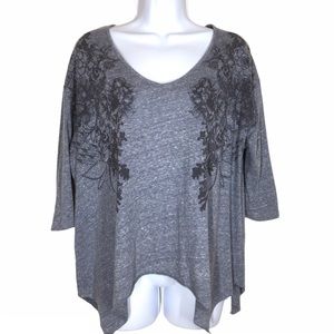 We the Free | Slub Knit Shark Bite 3/4 Sleeve Top